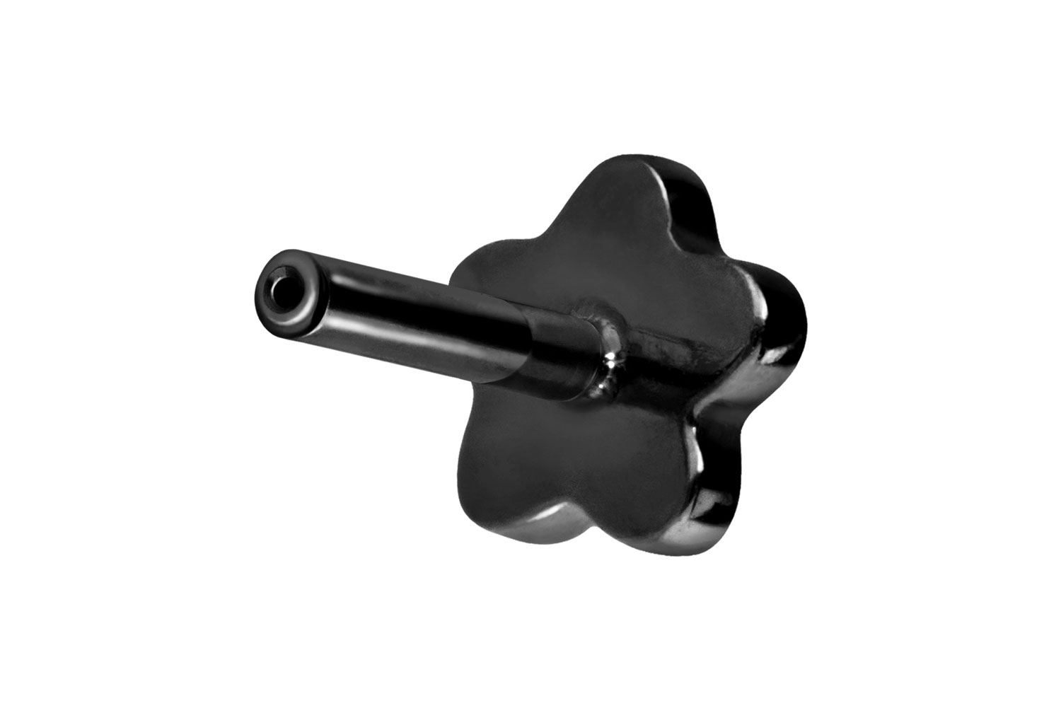 Titan Labret Piercing mit Push Fit ohne Kugel BLUME